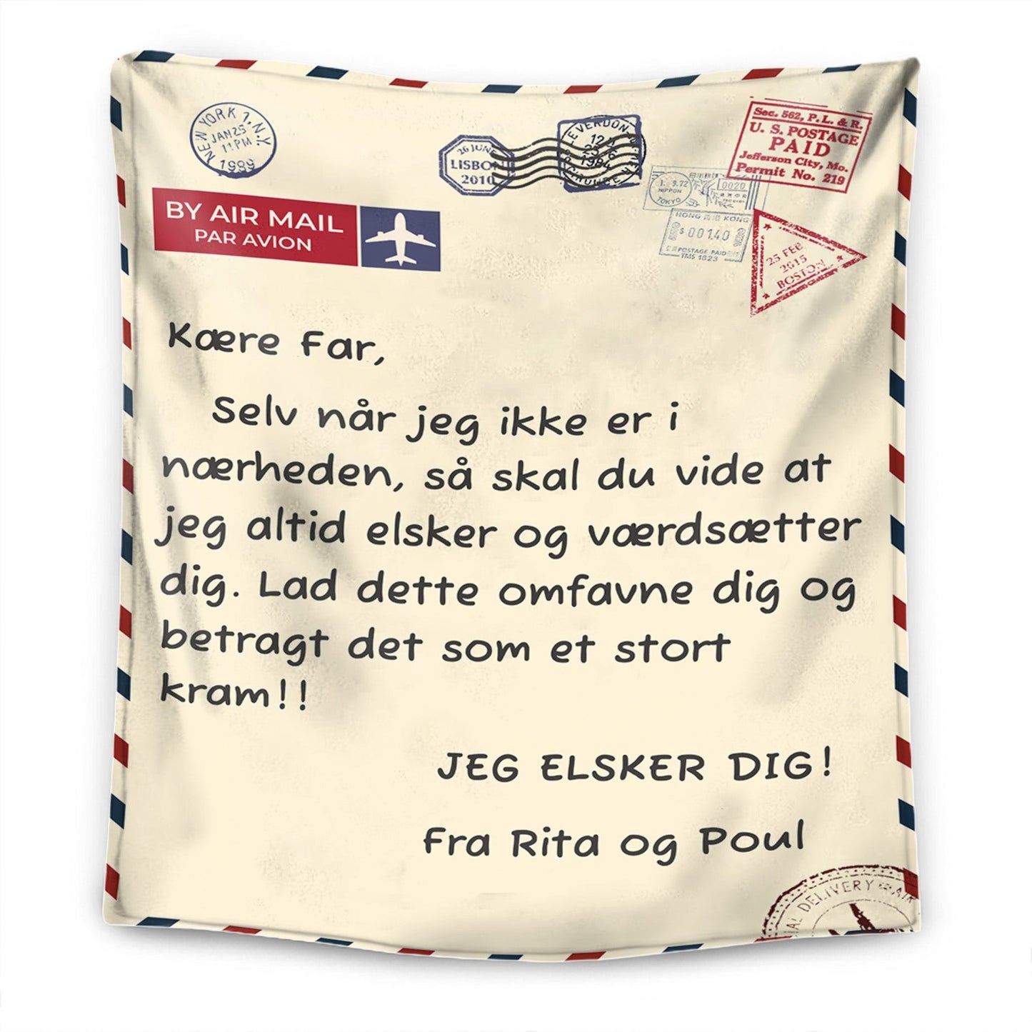 Til min Mor/Far - Personligt Premium-Tæppe™