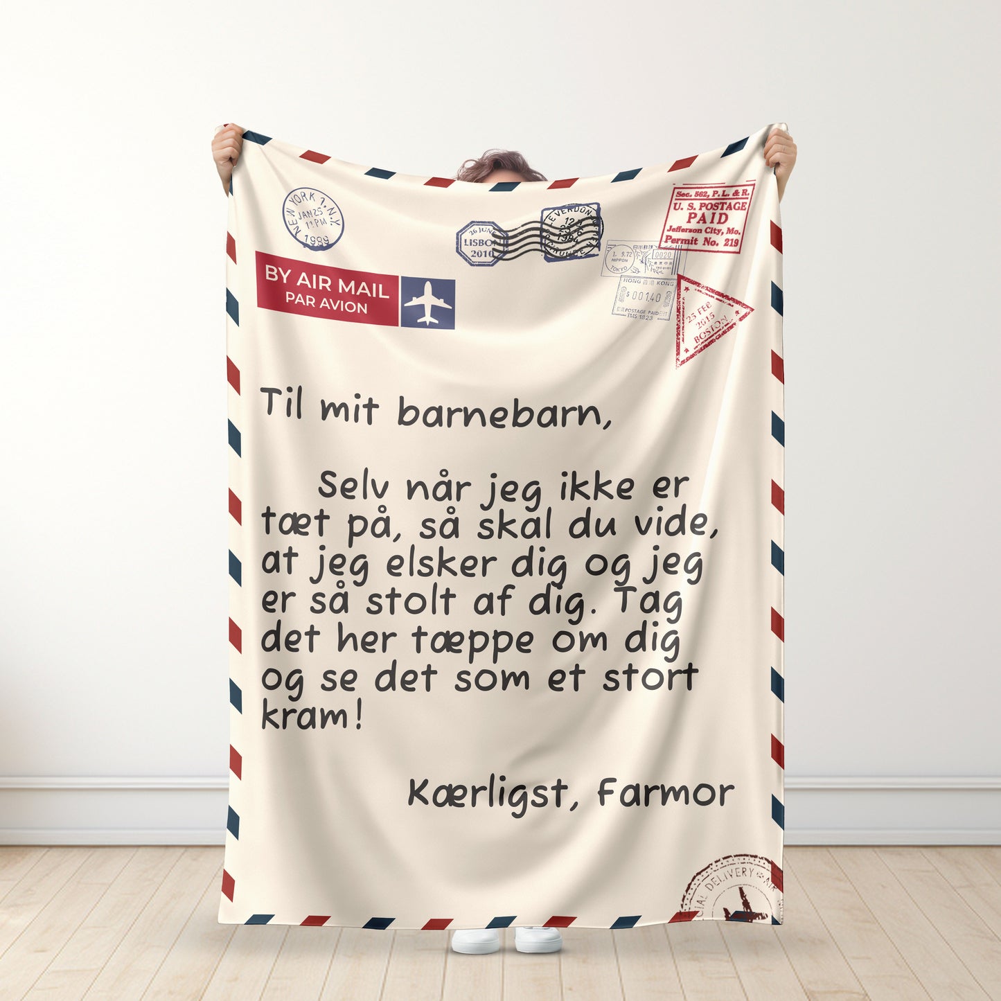 Bedstemor/Mormor/Farmor – Til mit barnebarn – Premium Tæppe™ Ver. 3