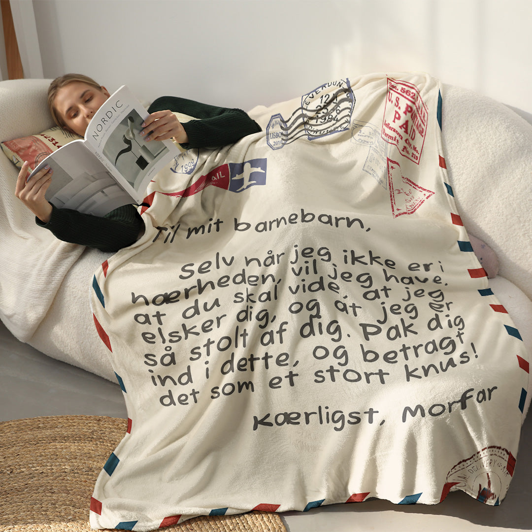 Bedstefar/Farfar/Morfar– Til Mit Barnebarn – Premium Tæppe™ Ver. 3