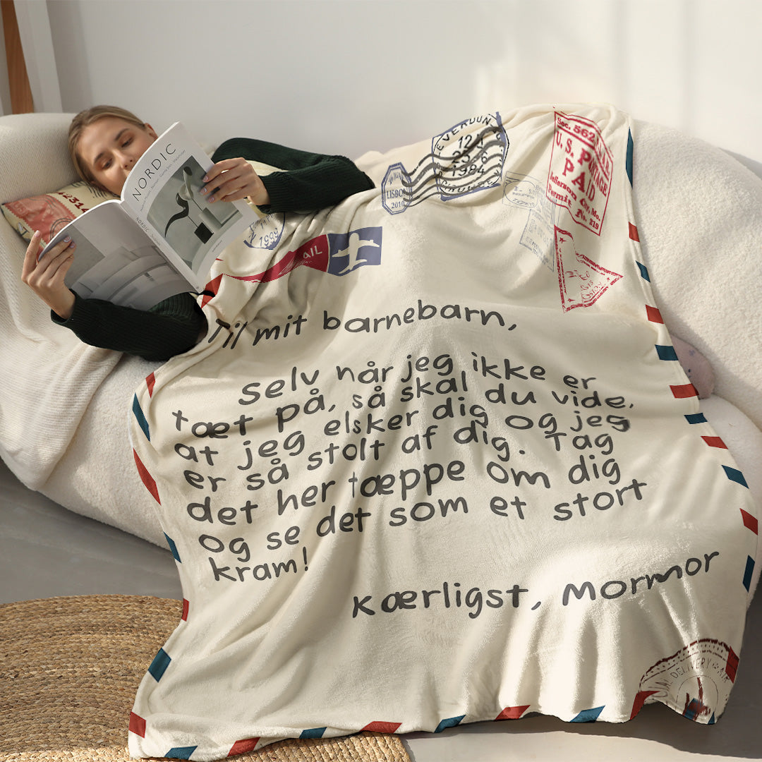 Bedstemor/Mormor/Farmor – Til mit barnebarn – Premium Tæppe™ Ver. 3