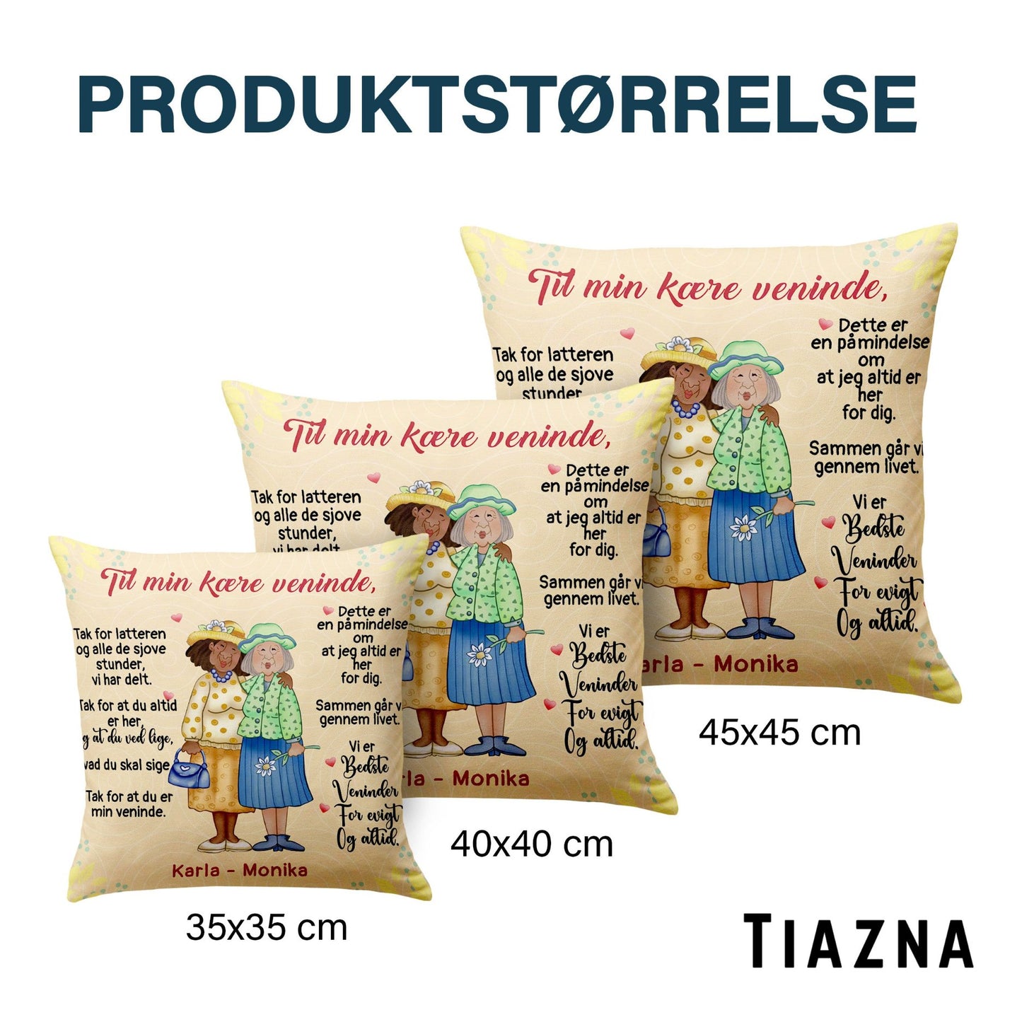 Til min gamle veninde - Personlig Premium Pude™