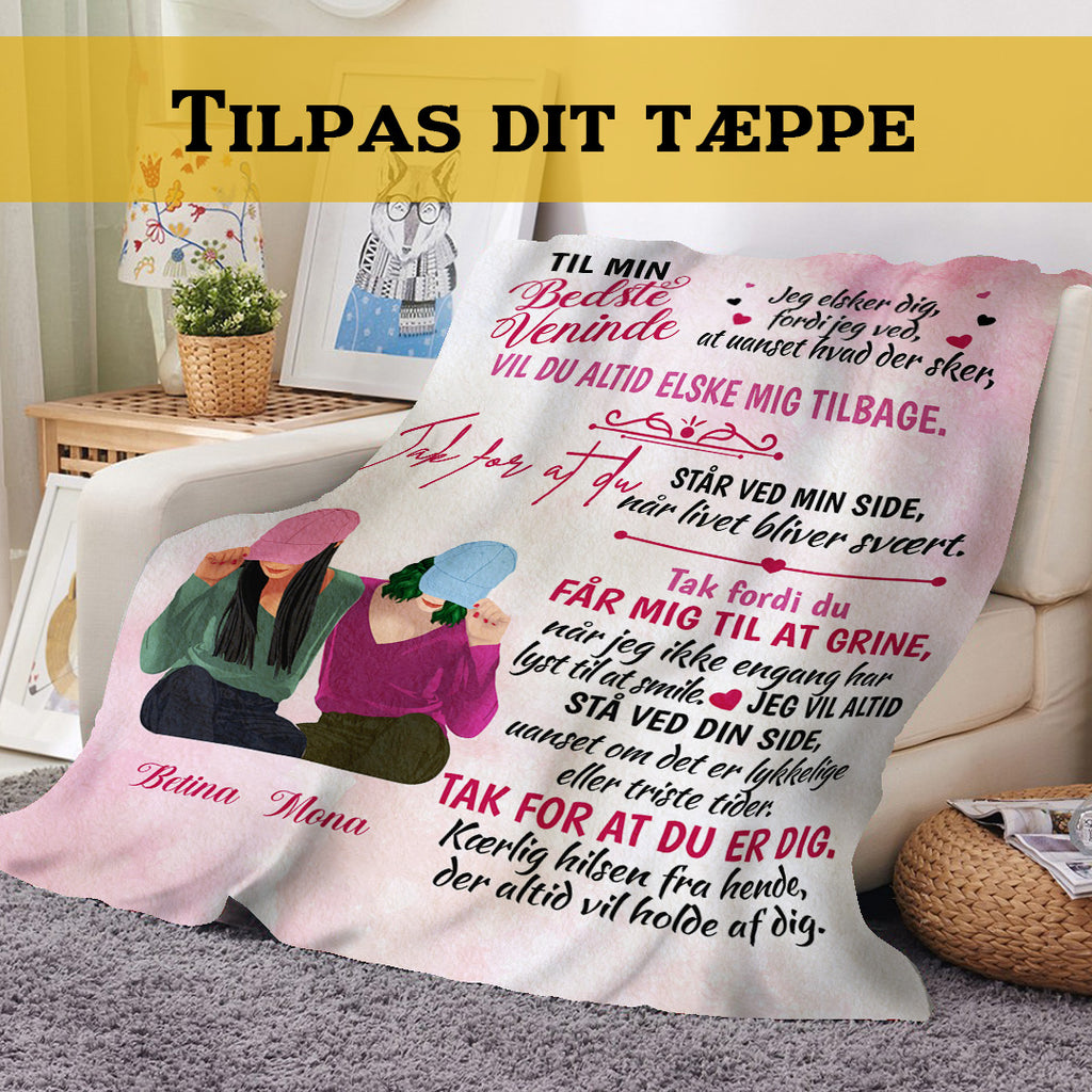 Til min veninde - Personligt Premium-tæppe™