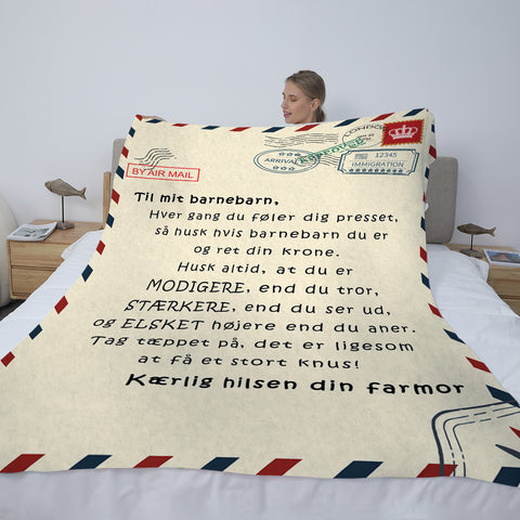Bedstemor/Mormor/Farmor – Til mit barnebarn – Premium Tæppe™