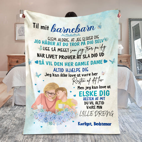 Ren kærlighed – Bedstemor – for barnebarn Premium tæppe™