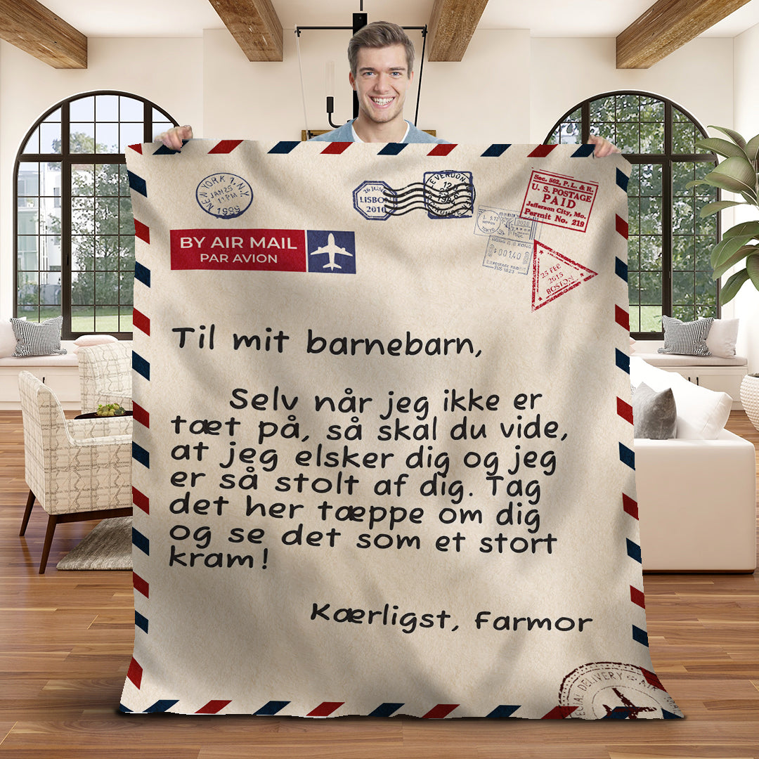 Bedstemor/Mormor/Farmor – Til mit barnebarn – Premium Tæppe™ Ver. 3